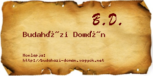 Budaházi Domán névjegykártya